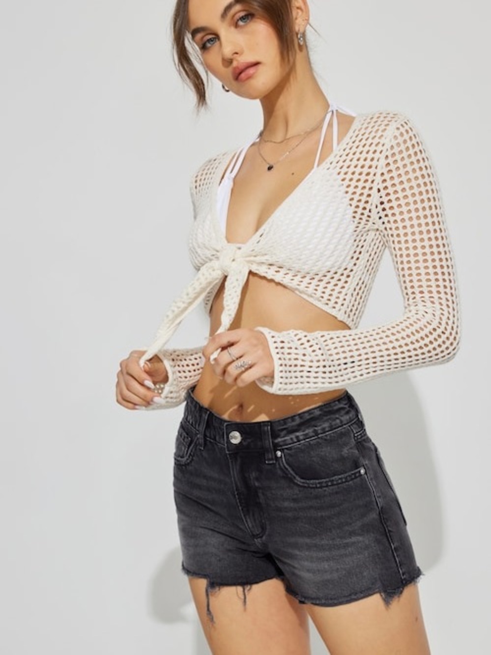 Garage Denim High Rise Mom Shorts